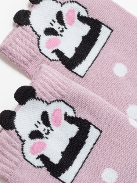 Bunte Damen Socken mit süßem Panda-Motiv